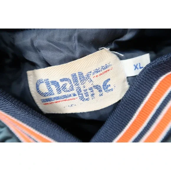 Vintage Auburn Tigers Satin Chalk Line Jacket‎ Retro Bomber 80s Mens Size XL - Picture 3 of 10